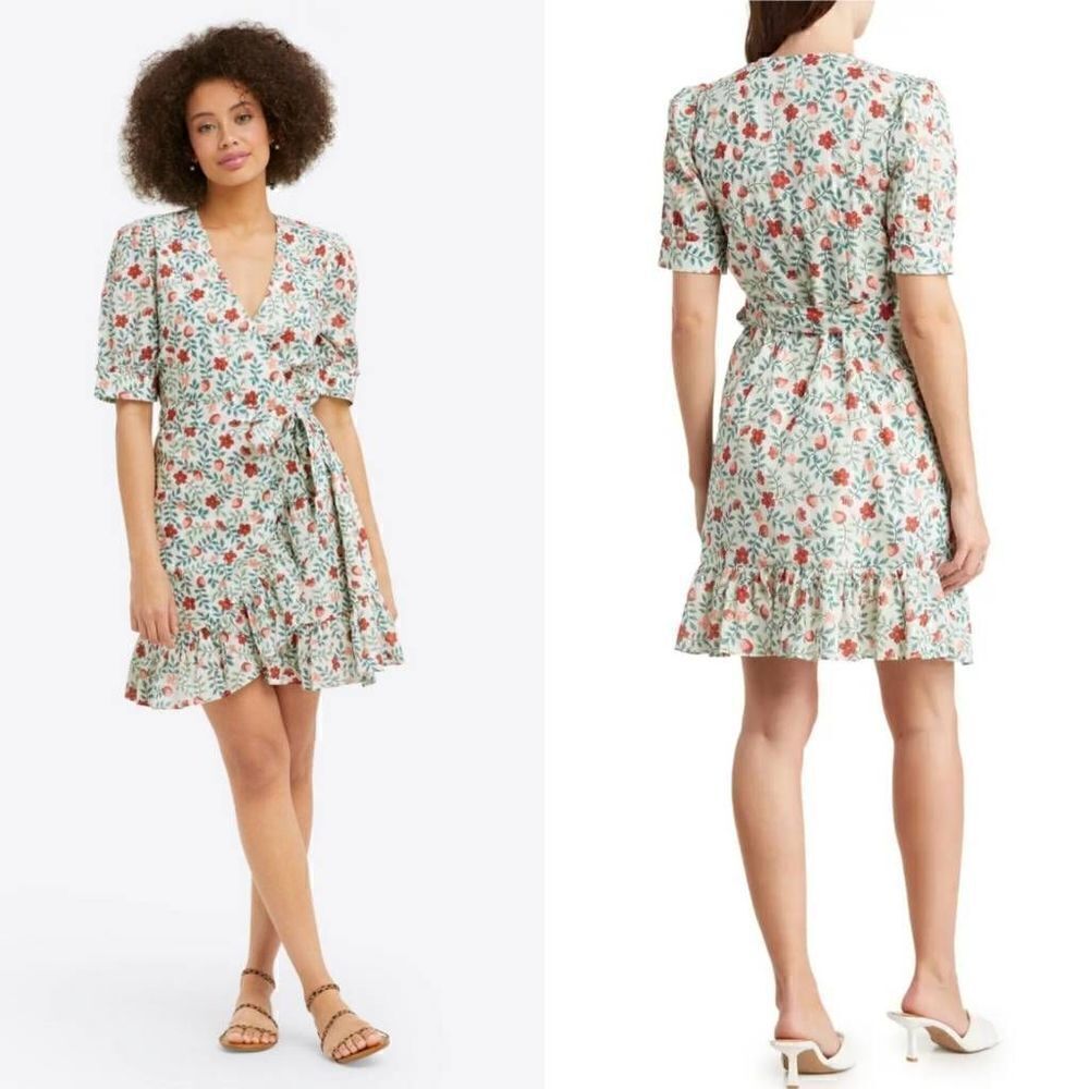 Draper James Reba Wrap Dress Size 4 Strawberry NWOT